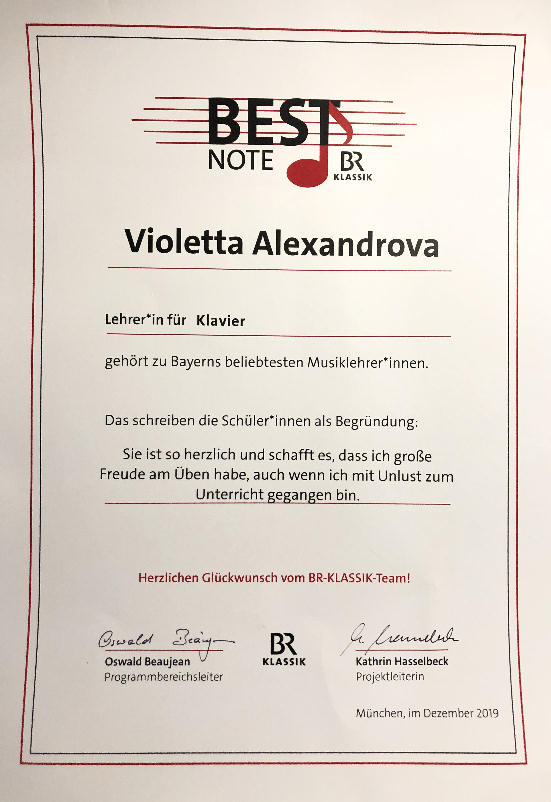 Urkunde BR Klassik